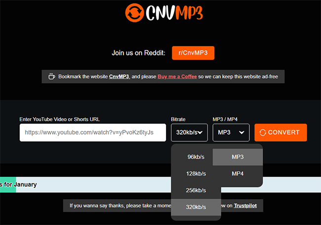 cnvmp3 customize settings