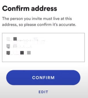 confirm address to use spotify duo