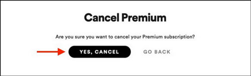 confirm to cancel spotify subscription