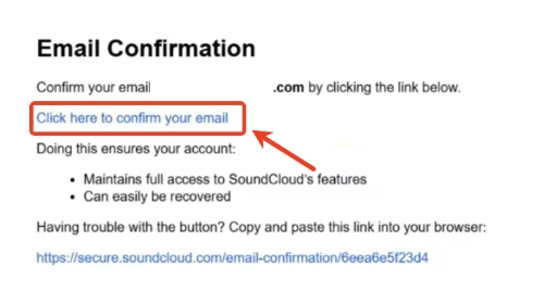 confirm email web soundcloud
