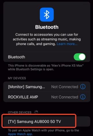 connect samsung tv on phone via bluetooth