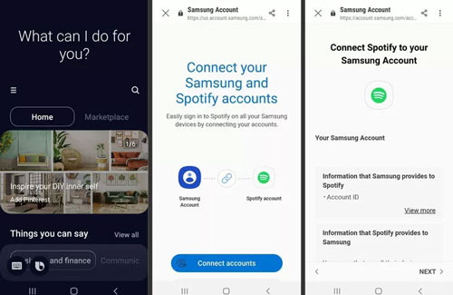 link bixby to spotify account