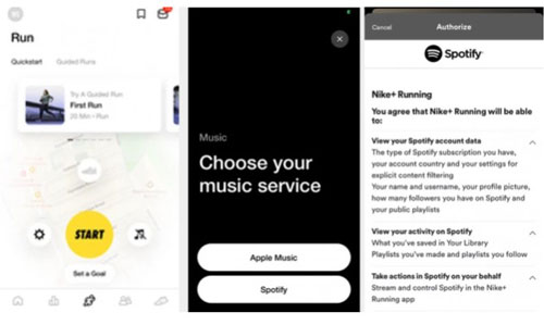 connect spotify to nike run club