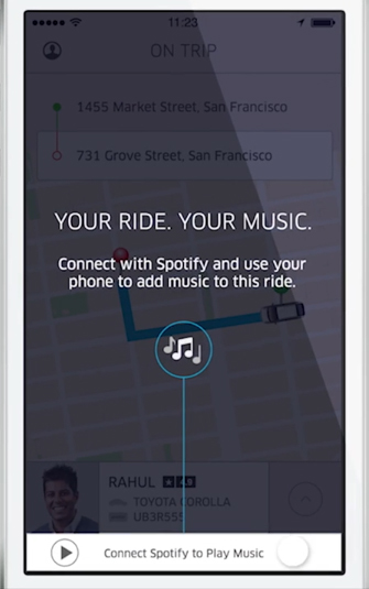connect spotify to uber