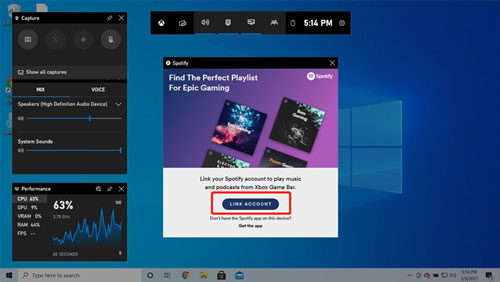 connect spotify to xbox game bar on pc