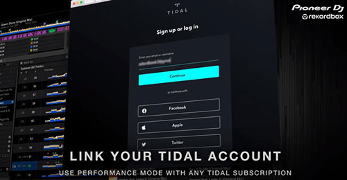 log in tidal on rekordbox