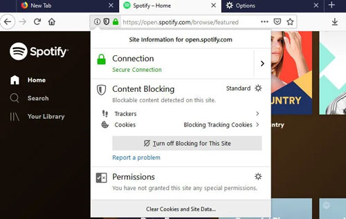 enable spotify web player on firefox