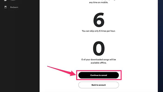 continue to cancel spotify premium