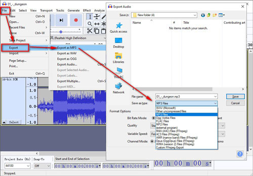 convert ogg file to mp3 free by audacity