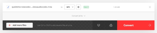 convert m4a to mp3 online convertio