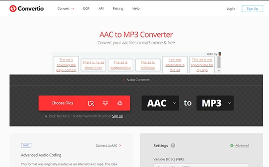 convertio aac to mp3 converter