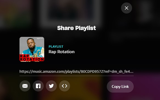 transfer amazon music playlist to another account by sharing