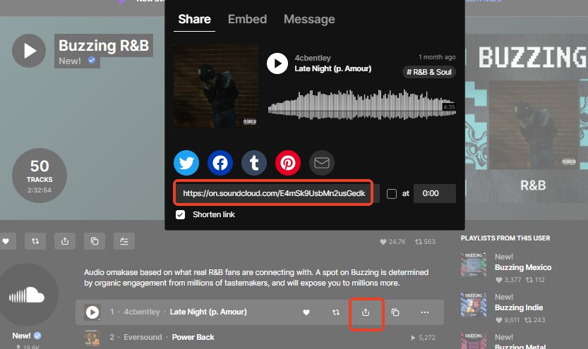 copy soundcloud song url