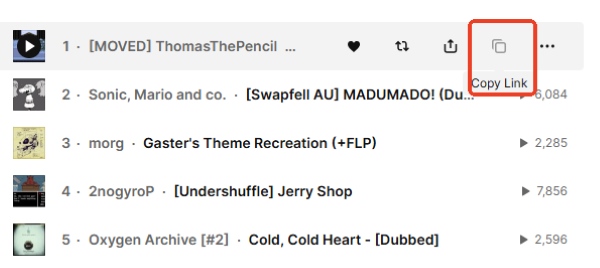 copy soundcloud songs url