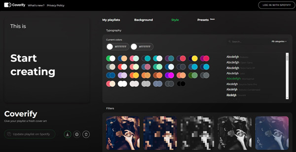 create spotify album cover by coverify