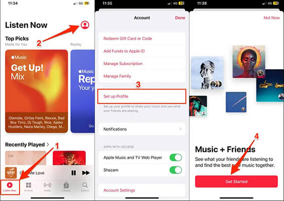 create an apple music profile