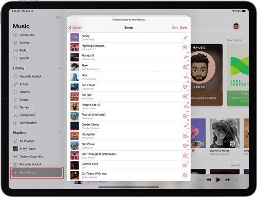 how to create shared playlist apple music on ipad