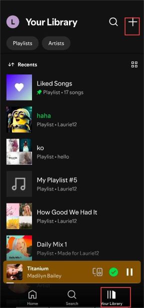 Create new playlist on mobile