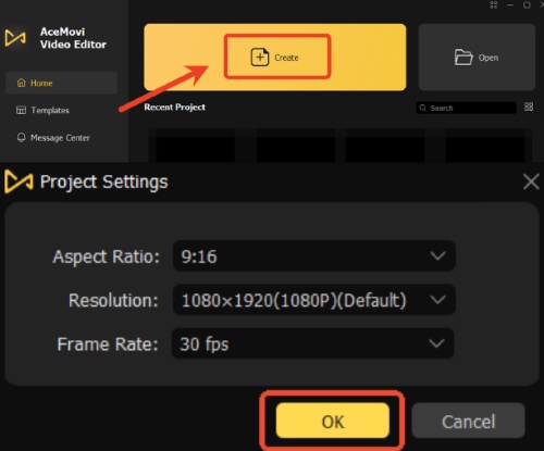 create button on acemovi