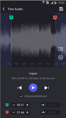 cut a song from spotify in music editor mobile