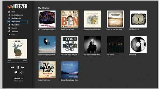 deezer main interface