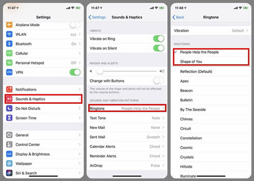 set ringtone on iphone