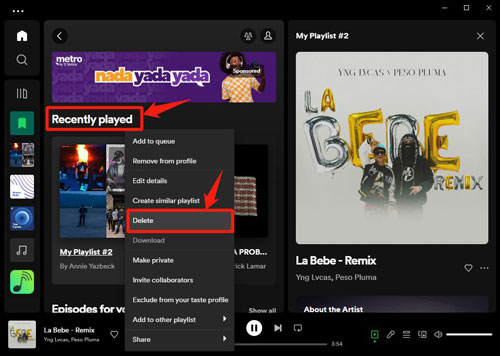 how to clear listening history on spotify desktop