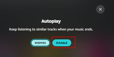 disable amazon music autoplay