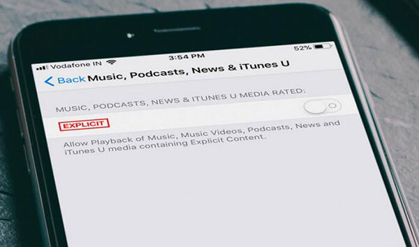 turn off apple music explicit content