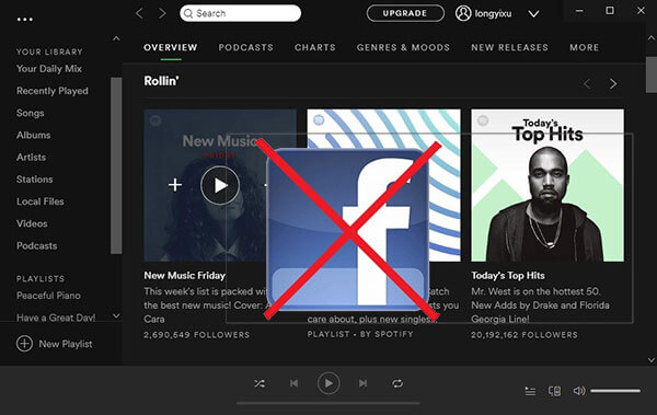 remove facebook from Spotify