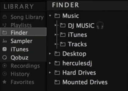 add spotify music to djuced via finder in djuced library