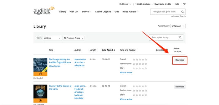 download audible books on audible website