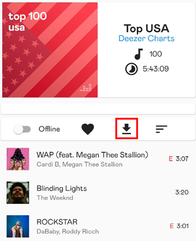 download deezer music in freezer