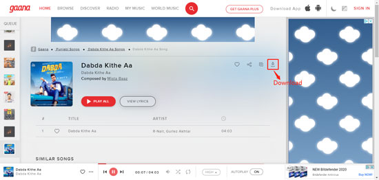 download songs on gaana website