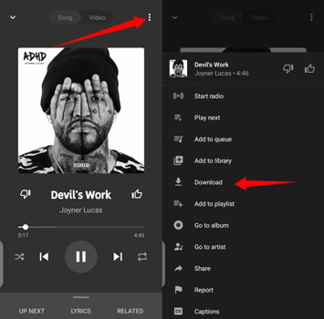download songs from youtube music on android