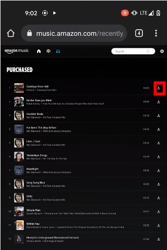 download purchased amazon music to android