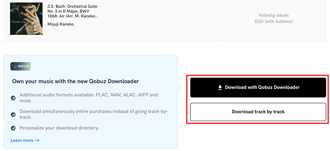 download purchased qobuz music on computer