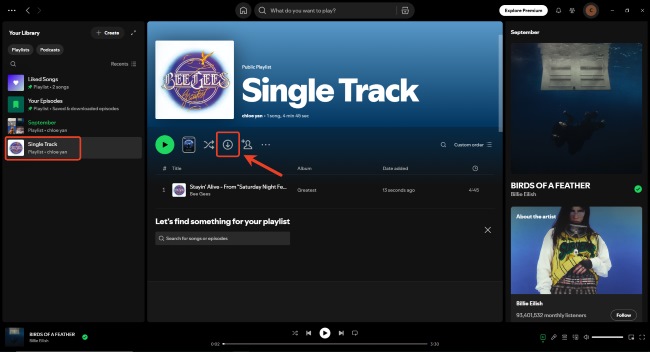 download single song spotify