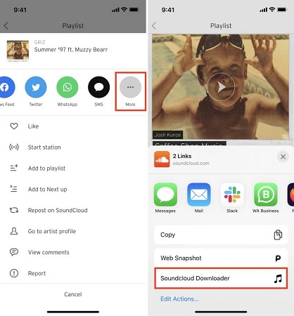 download soundcloud likes via shortcuts app