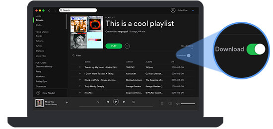 mark spotify playlist for offline sync desktop
