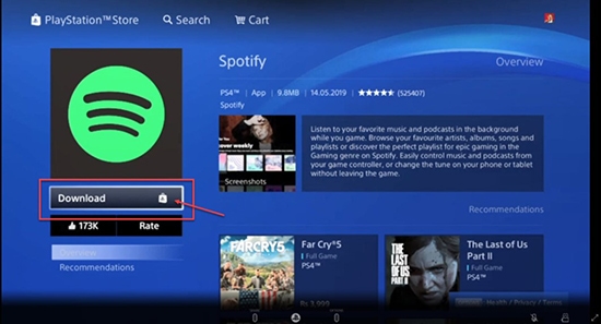 download spotify on ps4