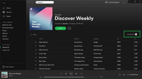 download spotify playlist on computer with premium