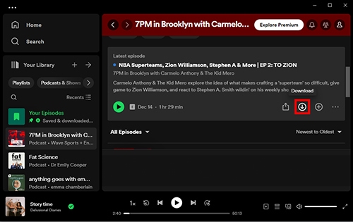 download spotify podcast on pc