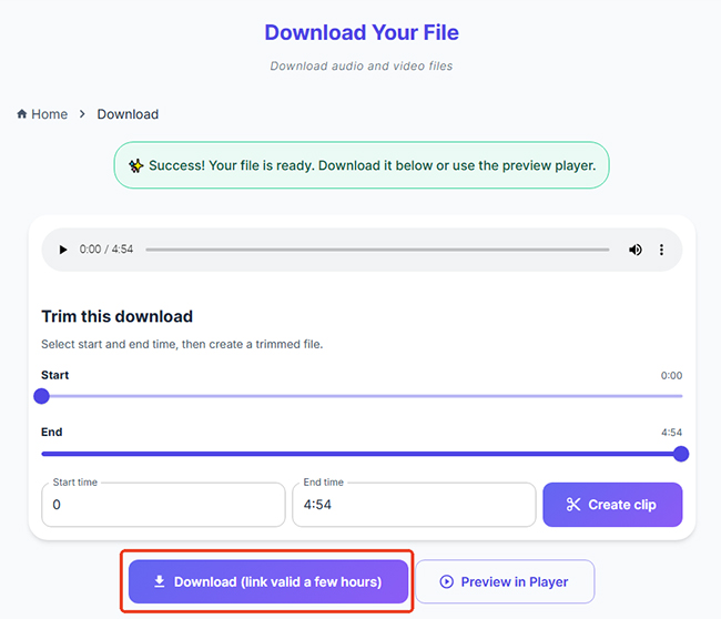 download youtube to wav cutyt