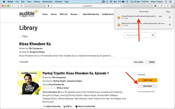 downloaded audible files on mac