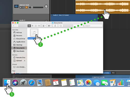 drag audio files to garageband mac