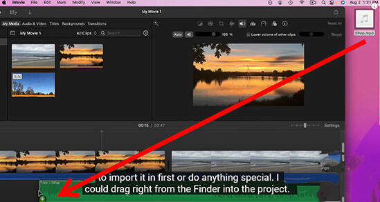 drag and drop spotify music to imovie mac