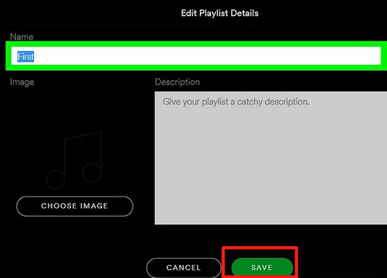 edit playlist details and create playlist on spotify