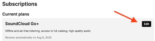 edit soundcloud subscription