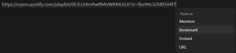 embed spotify link as bookmark in notion